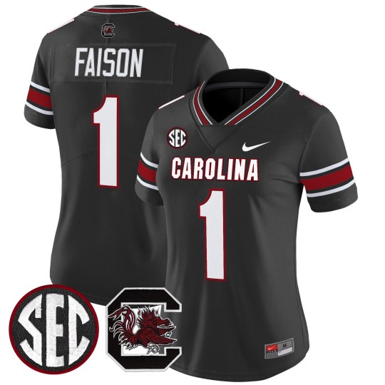 Women's South Carolina Gamecocks #1 Rahsul Faison Black Nike Limited Stitched Football Jersey