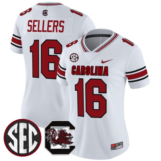 Women's South Carolina Gamecocks #16 LaNorris Sellers White Nike Limited Stitched Football Jersey