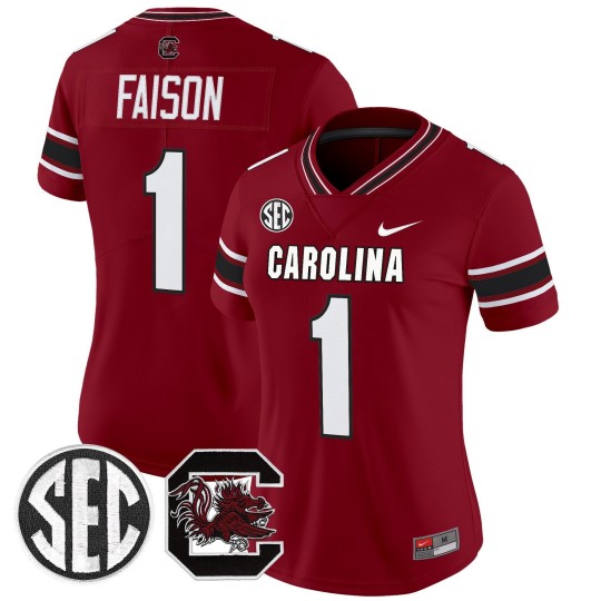 Women's South Carolina Gamecocks #1 Rahsul Faison White Nike Stitched Football Jersey