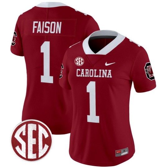 Women's South Carolina Gamecocks #1 Rahsul Faison Garnet 'Nike' 1980 Throwback Stitched Football Jersey