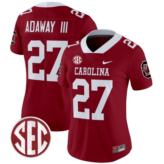 Women's South Carolina Gamecocks #27 Oscar Adaway III Garnet 'Nike' 1980 Throwback Stitched Football Jersey