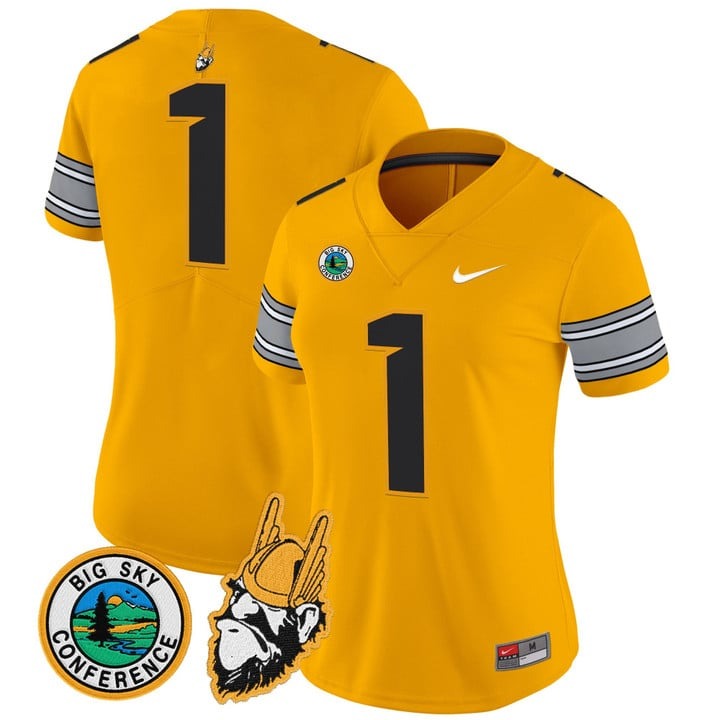 Women's Idaho Vandals #1 Gold 1975 Throwback Vapor Limited Stitched Football Jersey