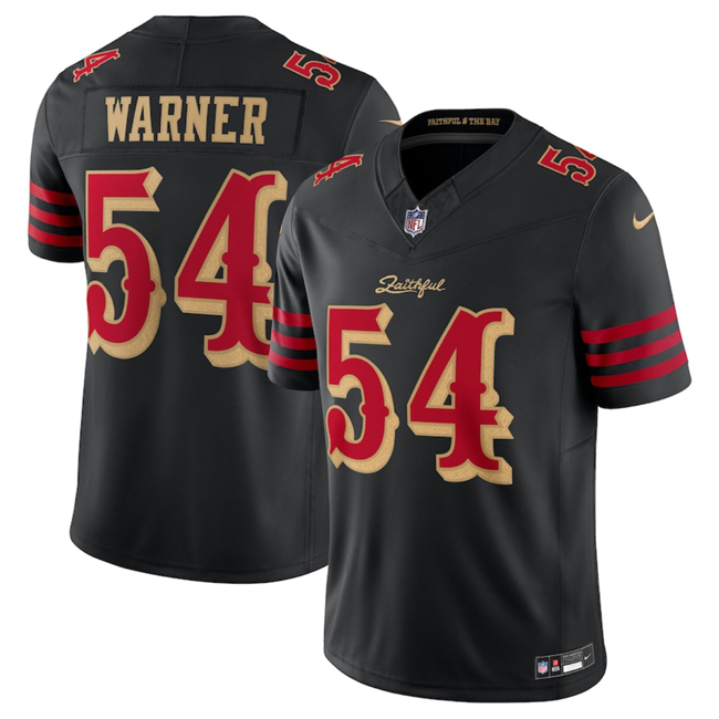 Women's San Francisco 49ers #54 Fred Warner Black 2025 F.U.S.E. “Rivalries” Vapor Limited Stitched Football Jersey(Run Small) Women's San Francisco 49ers #54 Fred Warner Black 2025 F.U.S.E. “Rivalries” Vapor Limited Stitched Football Jersey(Run Small)