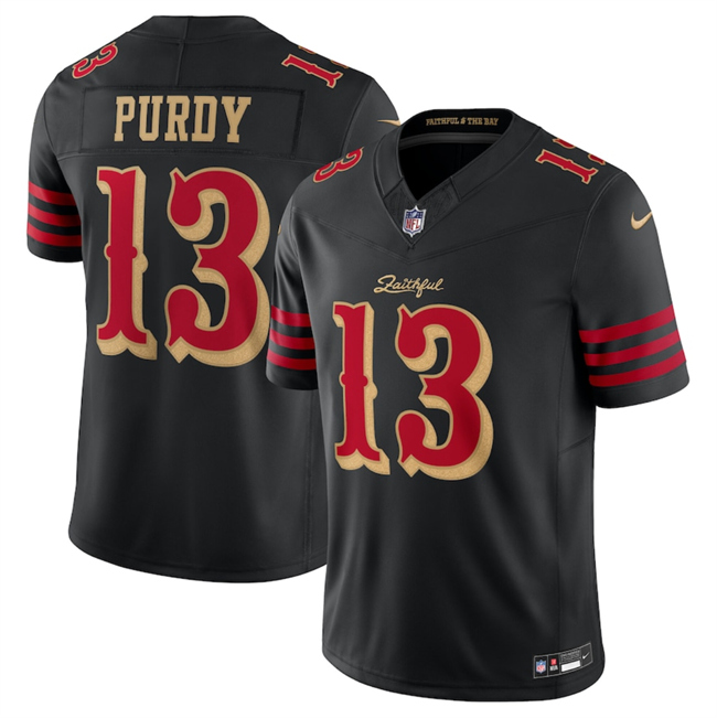 Women's San Francisco 49ers #13 Brock Purdy Black 2025 F.U.S.E. “Rivalries” Vapor Limited Stitched Football Jersey(Run Small) Women's San Francisco 49ers #13 Brock Purdy Black 2025 F.U.S.E. “Rivalries” Vapor Limited Stitched Football Jersey(Run Small)