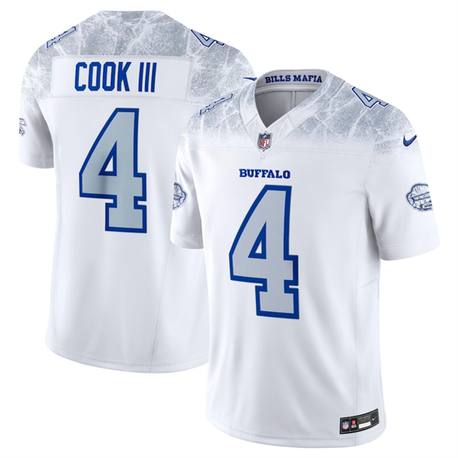 Women's Buffalo Bills #4 James Cook III White 2025 F.U.S.E. “Rivalries” Vapor Untouchable Stitched Football Jersey(Run Small) Women's Buffalo Bills #4 James Cook III White 2025 F.U.S.E. “Rivalries” Vapor Untouchable Stitched Football Jersey(Run Small)