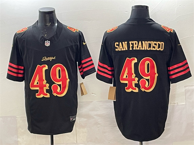 Men's San Francisco 49ers #49 San Francisco Black 2025 F.U.S.E. “Rivalries” Vapor Limited Stitched Football Jersey Men's San Francisco 49ers #49 San Francisco Black 2025 F.U.S.E. “Rivalries” Vapor Limited Stitched Football Jersey