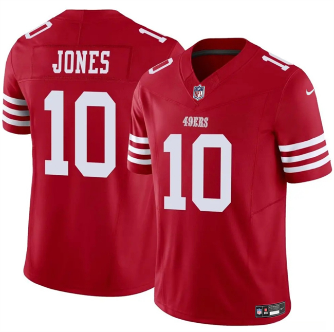 Men's San Francisco 49ers #10 Mac Jones Red 2025 F.U.S.E. Vapor Untouchable Limited Stitched Football Jersey Men's San Francisco 49ers #10 Mac Jones Red 2025 F.U.S.E. Vapor Untouchable Limited Stitched Football Jersey