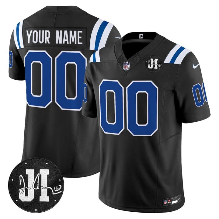 Men's Indianapolis Colts Custom Black 2025 Jim Irsay Patch Vapor F.U.S.E. Limited Jersey