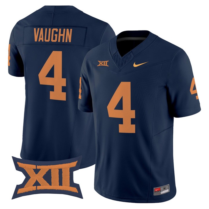 Men's West Virginia #4 Cam Vaughn Navy 1965 Throwback Vapor F.U.S.E. Limited Stitched Football Jersey