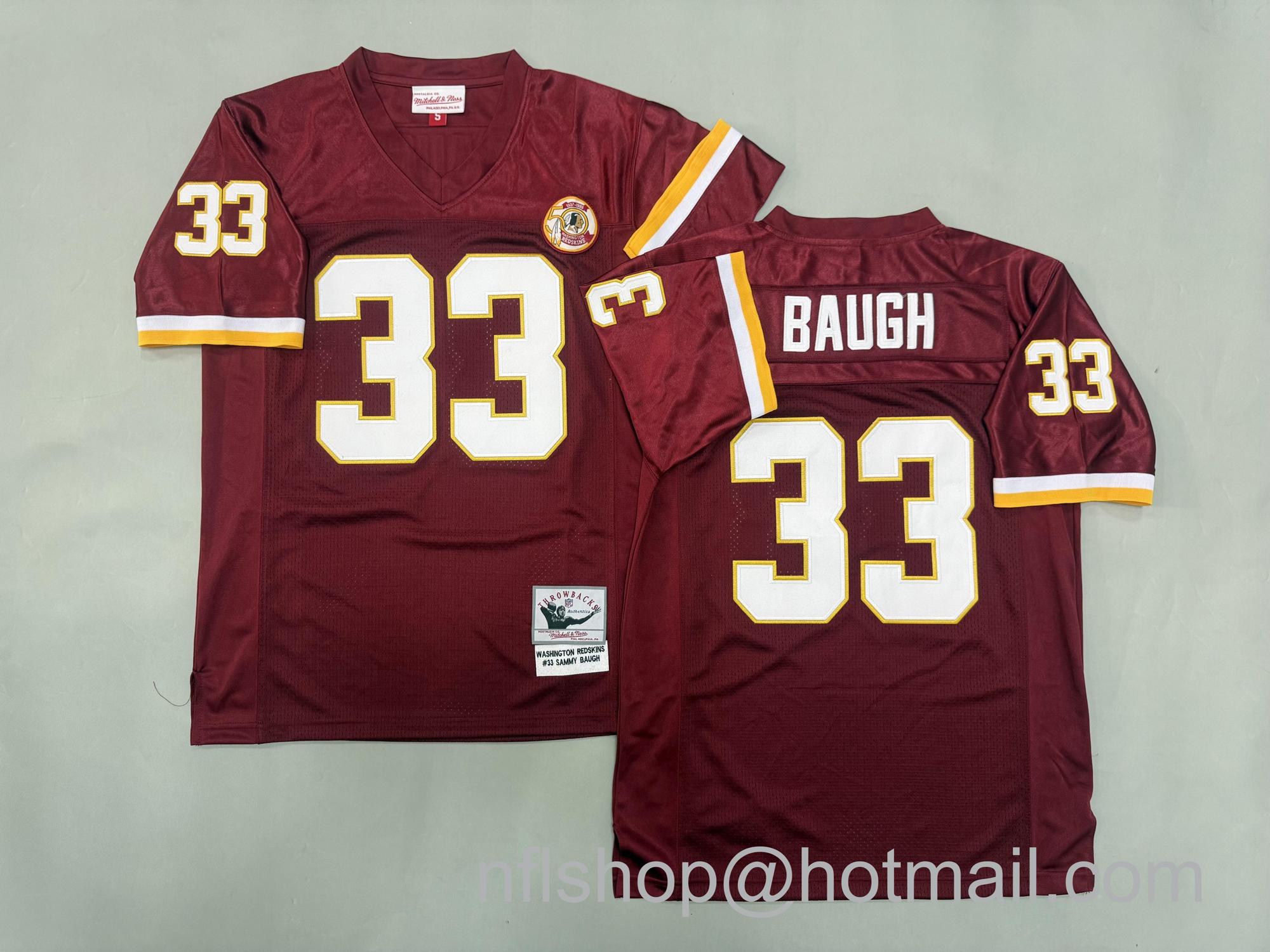 Men's Washington Commanders #33 Sammy Baugh Red Mitchell & Ness Jersey