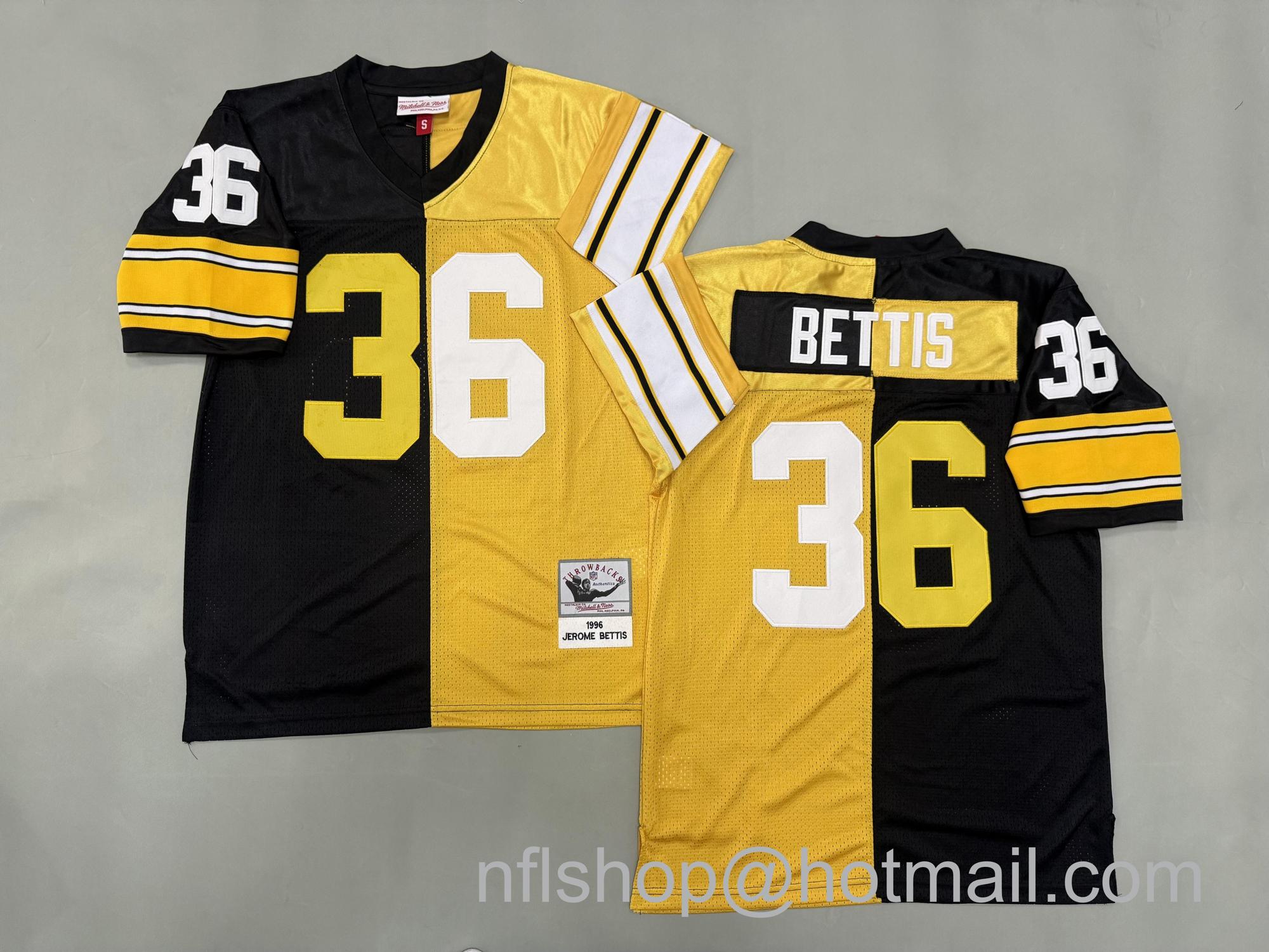 Men's Pittsburgh Steelers #36 Jerome Bettis Split 1996 Mitchell & Ness Jersey