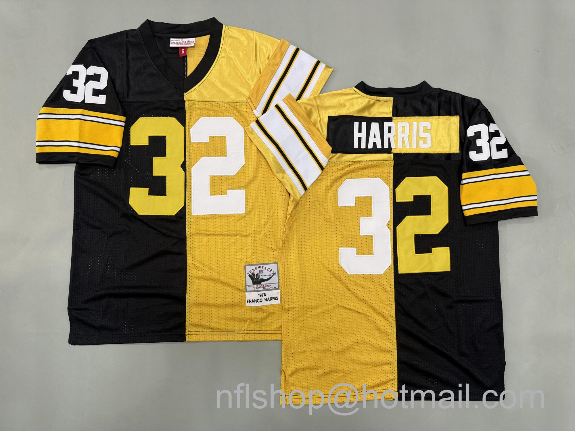 Men's Pittsburgh Steelers #32 Franco Harris Split 1976 Mitchell & Ness Jersey