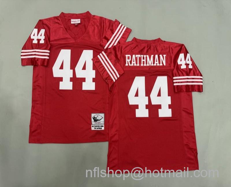 Men's San Francisco 49ers #44 Tom Rathman Red Mitchell & Ness Jersey