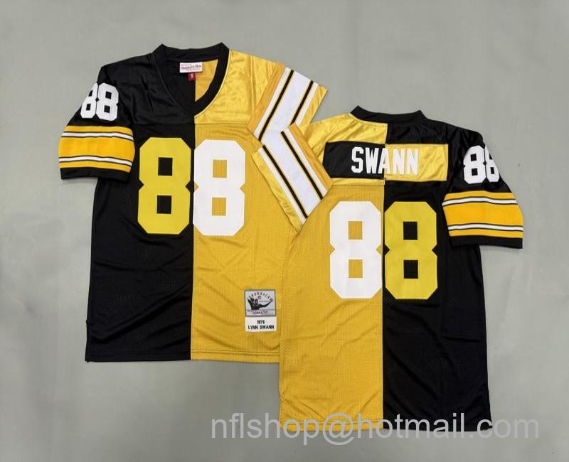 Men's Pittsburgh Steelers #88 Lynn Swann Split 1975 Mitchell & Ness Jersey