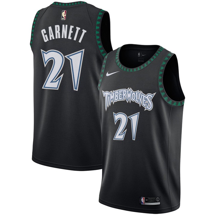 Men's Minnesota Timberwolves #21 Kevin Garnett Black Trees Classic Edition 2025-26 Swingman Stitched Jersey