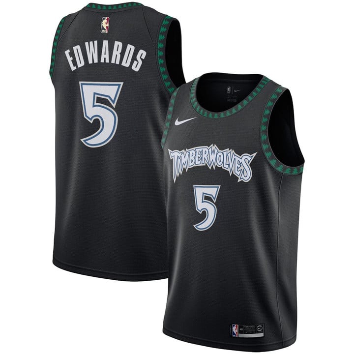 Men's Minnesota Timberwolves #5 Anthony Edwards Black Trees Classic Edition 2025-26 Swingman Stitched Jersey