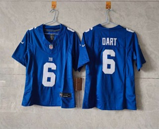 Women's New York Giants #6 Jaxson Dart Blue F.U.S.E. Vapor Stitched Jersey(Run Small) Women's New York Giants #6 Jaxson Dart Blue F.U.S.E. Vapor Stitched Jersey(Run Small)