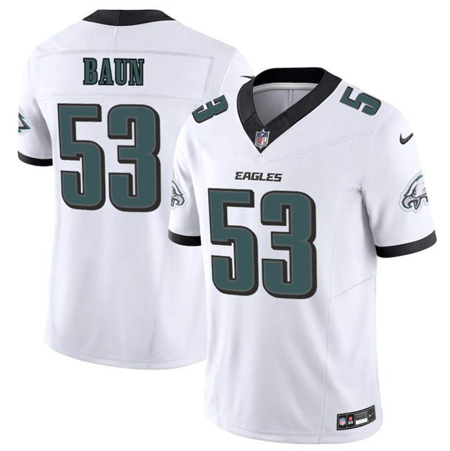 Men's Philadelphia Eagles #53 Zack Baun White 2025 F.U.S.E. Vapor Untouchable Limited Stitched Football Jersey