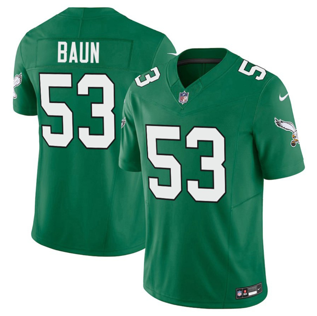 Men's Philadelphia Eagles #53 Zack Baun Kelly Green 2025 F.U.S.E. Vapor Untouchable Limited Throwback Stitched Football Jersey