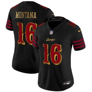 Women's San Francisco 49ers #16 Joe Montana Nike 2025 Rivalries Vapor Limited Jersey Women's San Francisco 49ers #16 Joe Montana Nike 2025 Rivalries Vapor Limited Jersey