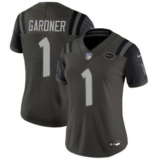 Women's New York Jets #1 Sauce Gardner 2025 Rivalries Nike Vapor Limited Stitched Jersey Women's New York Jets #1 Sauce Gardner 2025 Rivalries Nike Vapor Limited Stitched Jersey