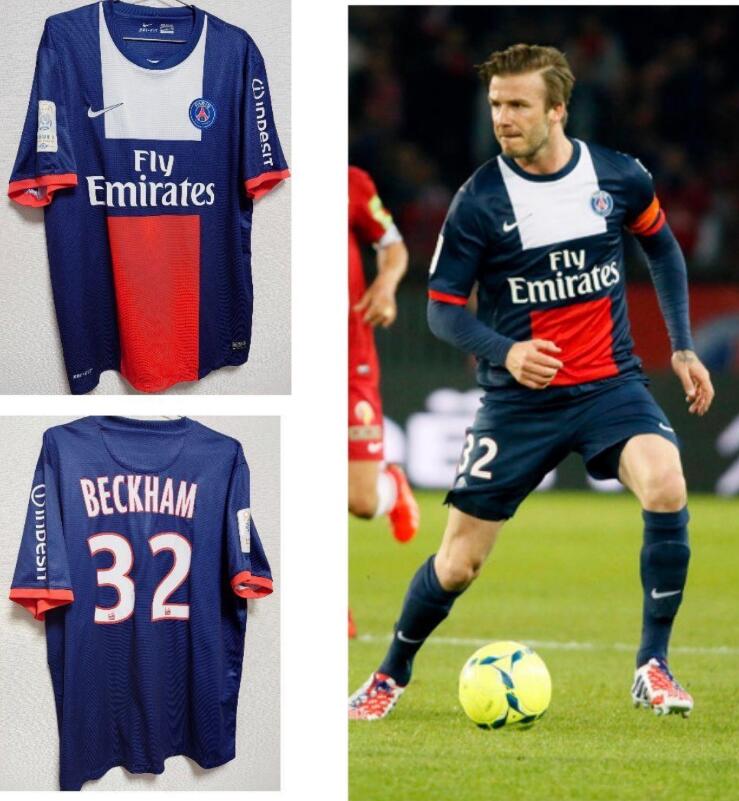 13-14 PARIS SAINT GERMAIN PSG #23 David Beckham Home Soccer Jersey Thailand Version A+++
