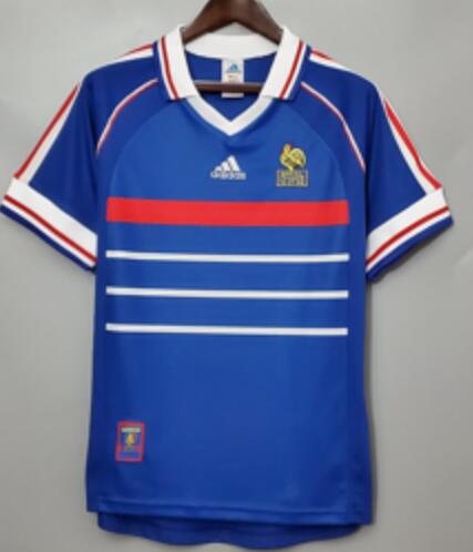 Mens CUSTOM France 1998 WORLD CUP FINAL Home Soccer Jersey Shirt