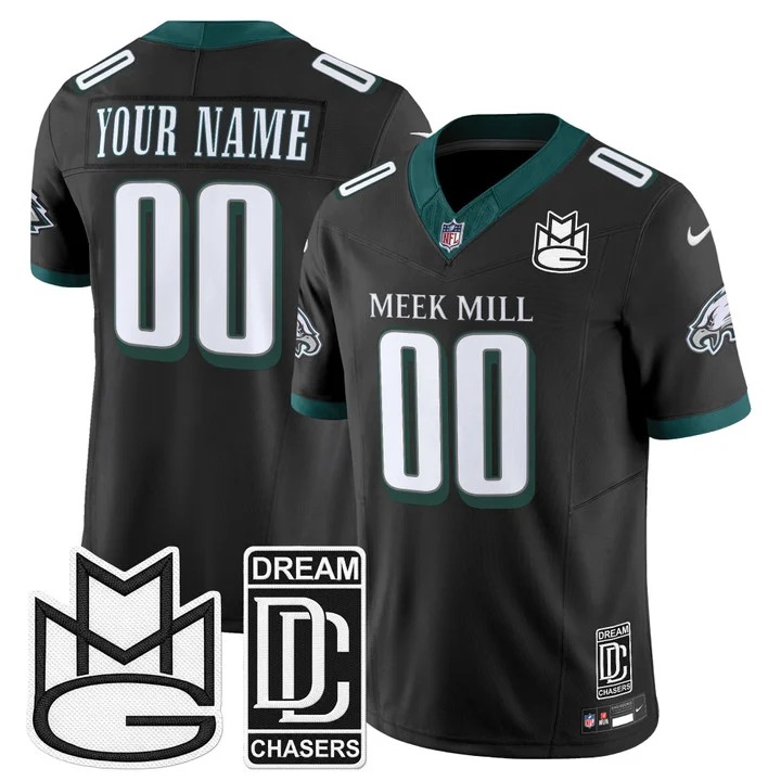 Men's Philadelphia Eagles x Meek Mill Custom Black F.U.S.E. Vapor Limited Stitched Jersey