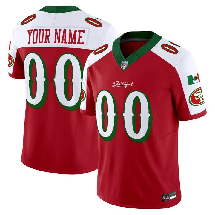 Men's San Francisco 49ers Custom Mexico Red Alternate Rivalries F.U.S.E. Vapor Limited Stitched Jersey