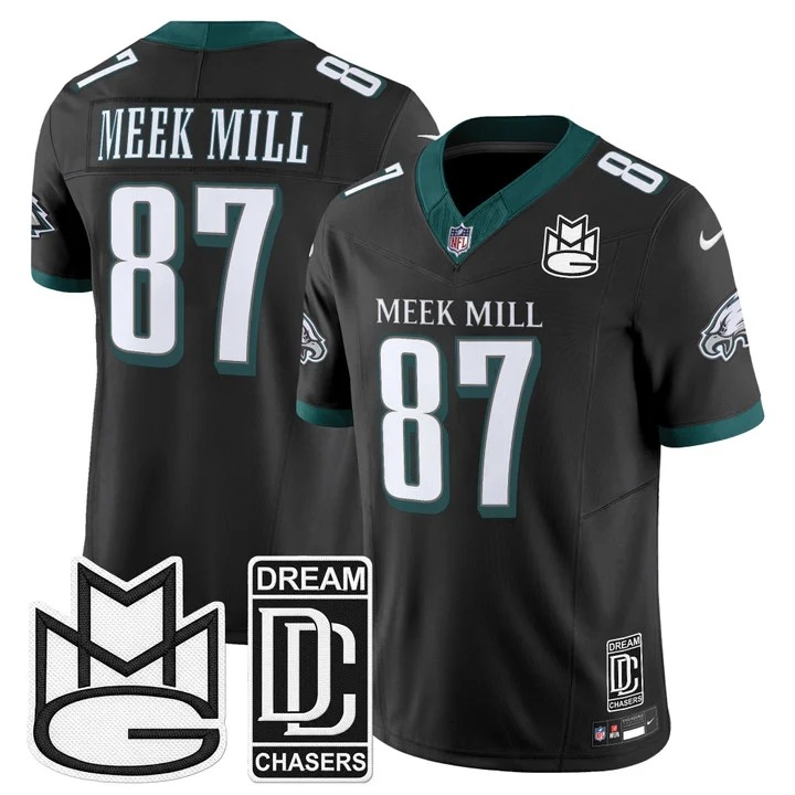 Men's Philadelphia Eagles #87 Meek Mill Black F.U.S.E. Vapor Limited Stitched Jersey