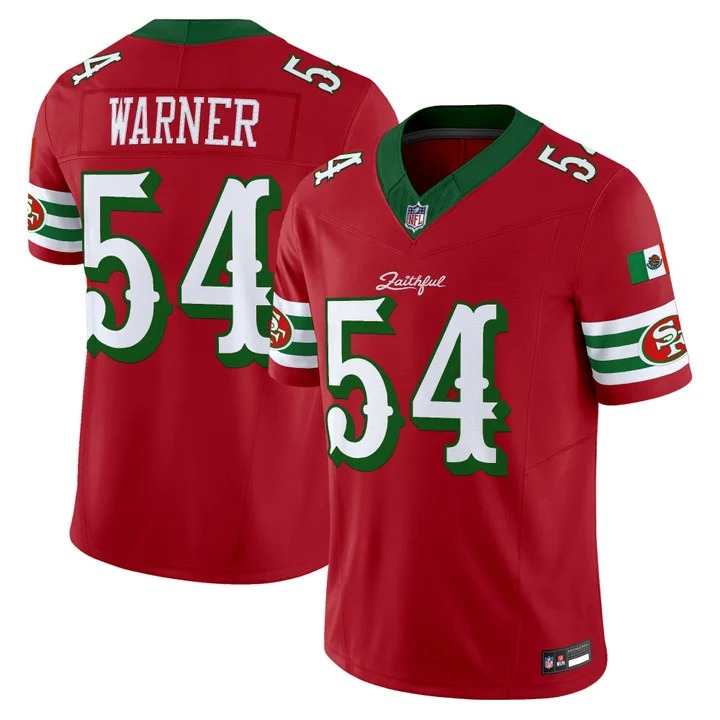 Men's San Francisco 49ers #54 Fred Warner Mexico Red Rivalries F.U.S.E. Vapor Limited Stitched Jersey