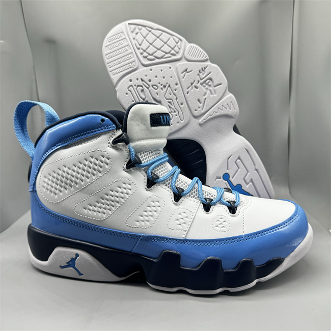 Men's Running weapon Air Jordan 9 White Blue Shoes 036