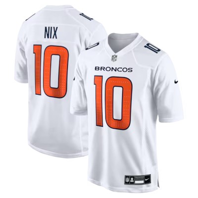 Men's Denver Broncos #10 Bo Nix White Nike Tundra Fashion Game Stitched Jersey