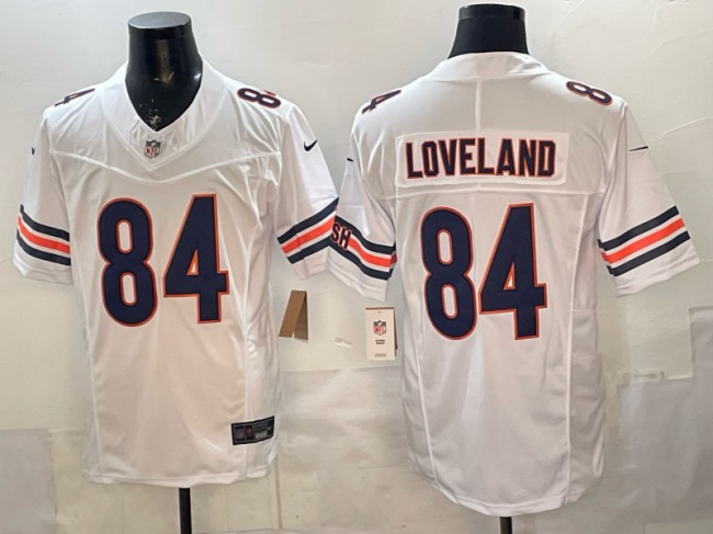 Men's Chicago Bears #84 Colston Loveland White F.U.S.E. Vapor Limited Stitched Jersey