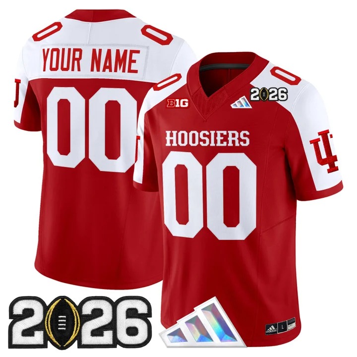 Men's Indiana Hoosiers Custom Crimson Alternate 2026 CFP Final Patch F.U.S.E. Vapor Limited V4 Stitched Jersey