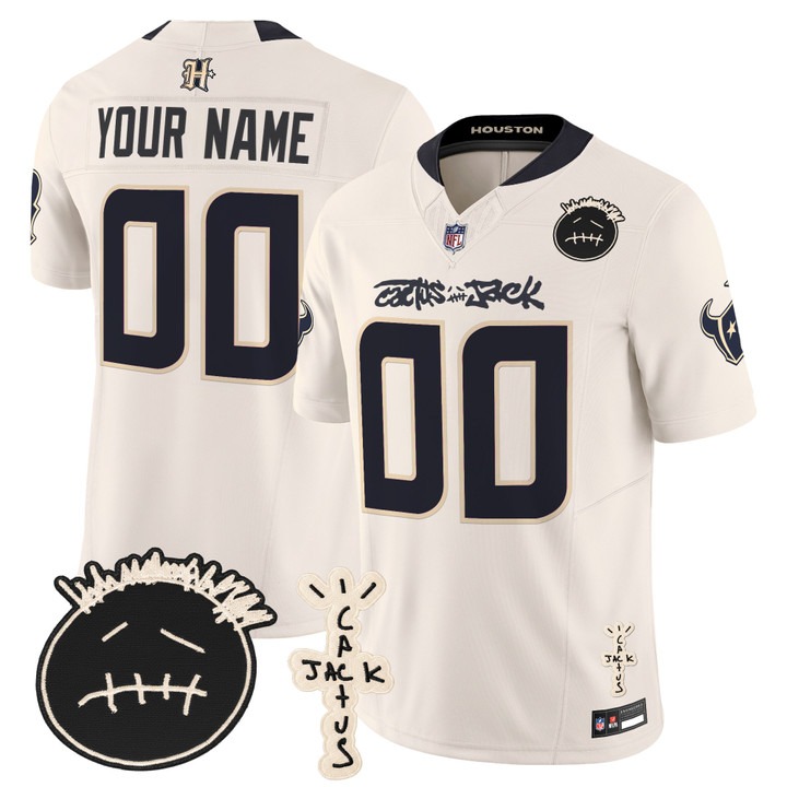 Men's Houston Texans x Cactus Jack Custom Cream F.U.S.E. Vapor Limited V2 Stitched Jersey