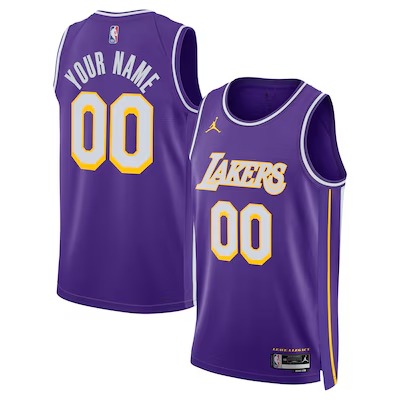 Men's Los Angeles Lakers Custom Purple Statement Edition Stitched Basketball Jersey