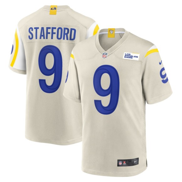 Men's Los Angeles Rams #9 Matthew Stafford Cream Bone Vapor Limited Stitched Jersey