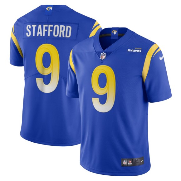 Men's Los Angeles Rams #9 Matthew Stafford Royal Vapor Limited Stitched Jersey