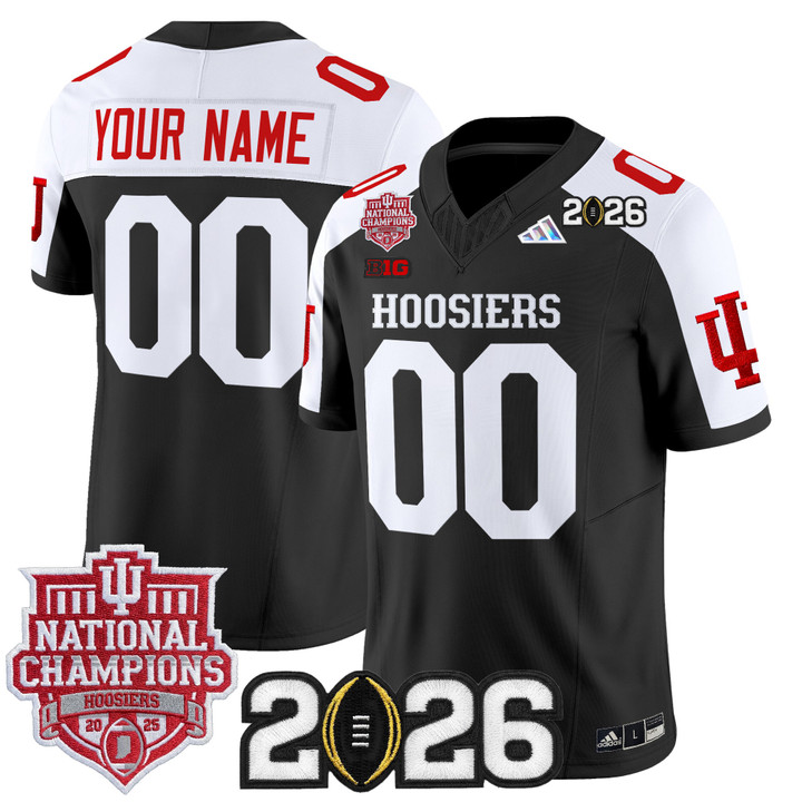 Men & Women & Youth Indiana Hoosiers Custom Black Alternate 2025 National Champions & 2026 CFP Final Patch F.U.S.E. Vapor Limited Stitched Jersey