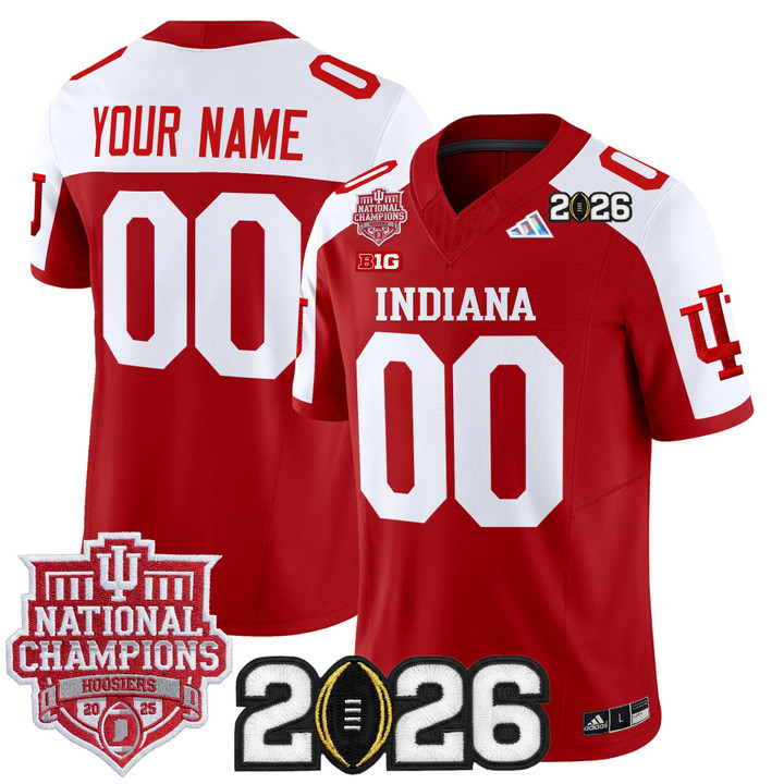 Men & Women & Youth Indiana Hoosiers Custom Crimson Alternate 2025 National Champions & 2026 CFP Final Patch F.U.S.E. Vapor Limited Stitched Jersey