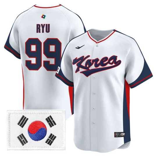 Men's Team Korea #99 Hyun-Jin Ryu White 2026 World Baseball Classic Vapor Premier Stitched Jersey