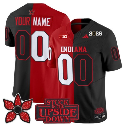 Men's Indiana Hoosiers Custom Split Crimson Black 'Upside Down Edition' F.U.S.E. Vapor Limited Stitched Jersey