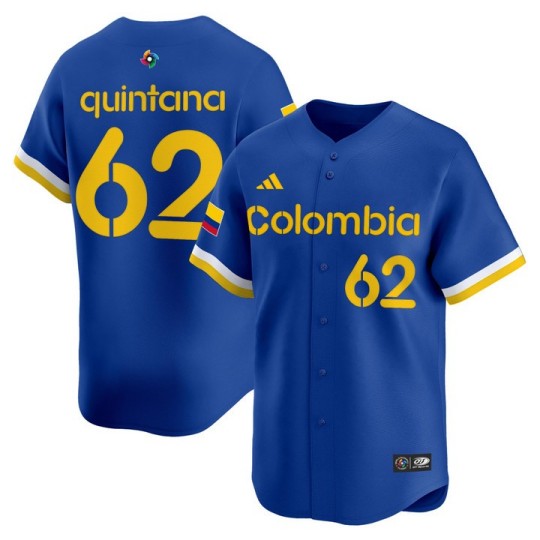 Men's Team Colombia #62 Jose Quintana Blue 2026 World Baseball Classic Vapor Limited Stitched Jersey