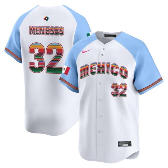 Men's Team Mexico World Baseball Classic #32 Joey Meneses Alternate 'Serape Edition' Limited 2026 Roster Stitched Jersey