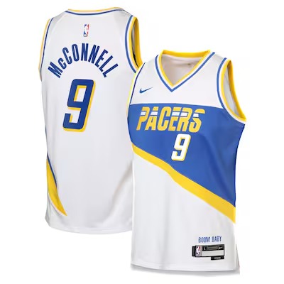 Men's Indiana Pacers #9 T.J. McConnell White 2025-26 City Edition Stitched Jersey