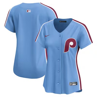 Women's Philadelphia Phillies Blank Light Blue Alternate Nike Limited Stitched Jersey