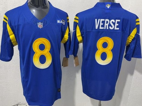 Men's Los Angeles Rams #8 Jared Verse Blue F.U.S.E. Vapor Limited Stitched Jersey