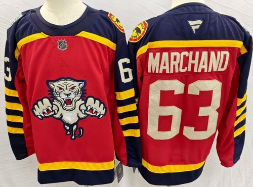 Men's Florida Panthers #63 Brad Marchand Red 2026 Winter Classic Authentic Stitched Jersey