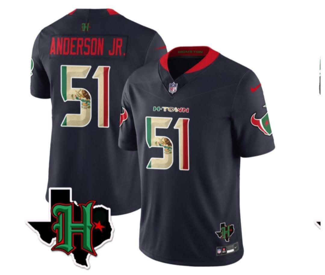 Men's Houston Texans #51 Will Anderson Jr. F.U.S.E. Mexican Vapor Limited Stitched Football Jersey